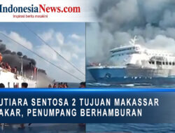 KM.mutiara sentosa 2 Tujuan Makassar Terbakar, Penumpang Berhamburan